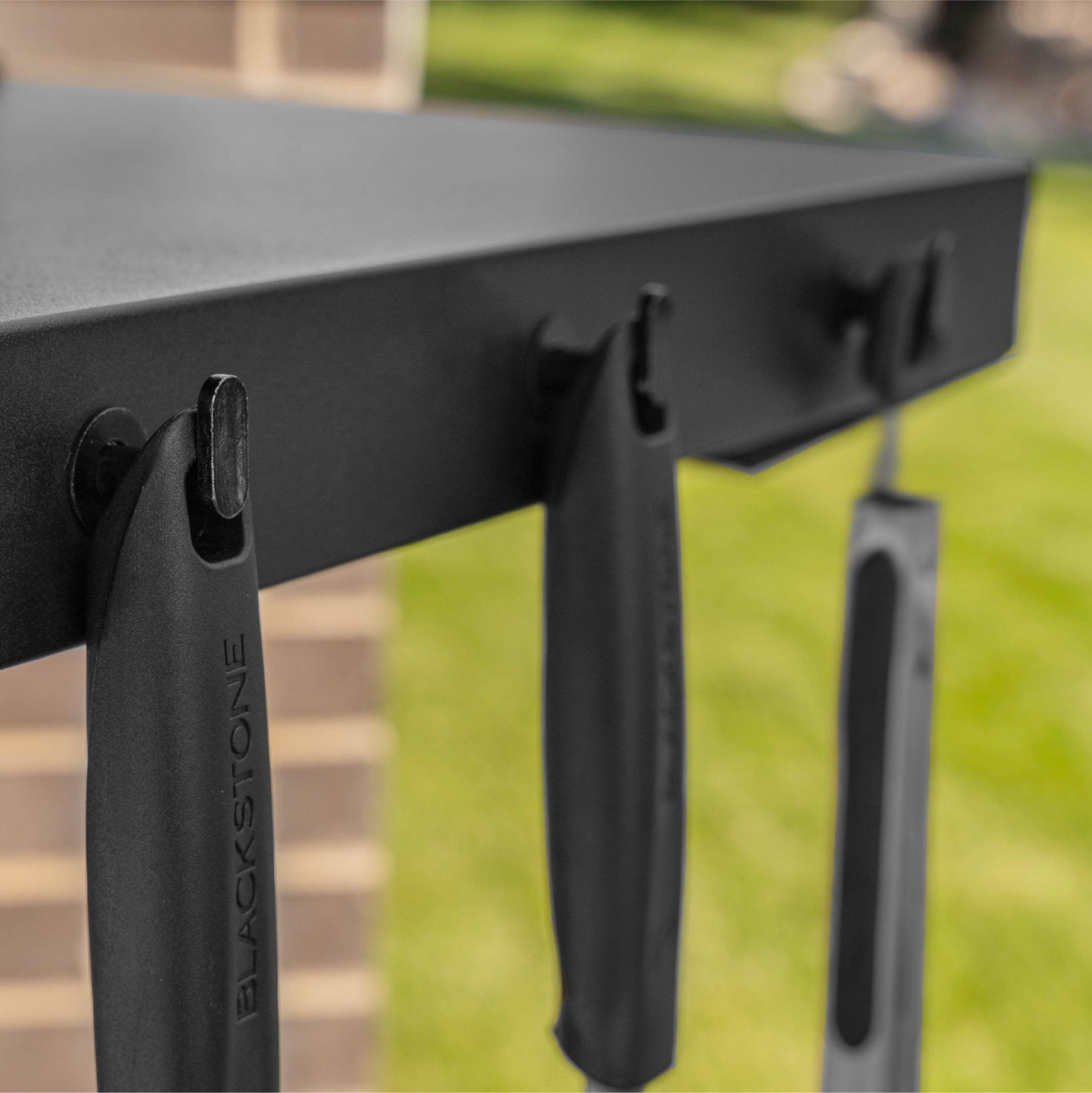 The side shelf tool hooks are perfect for storing your tools when not in use.