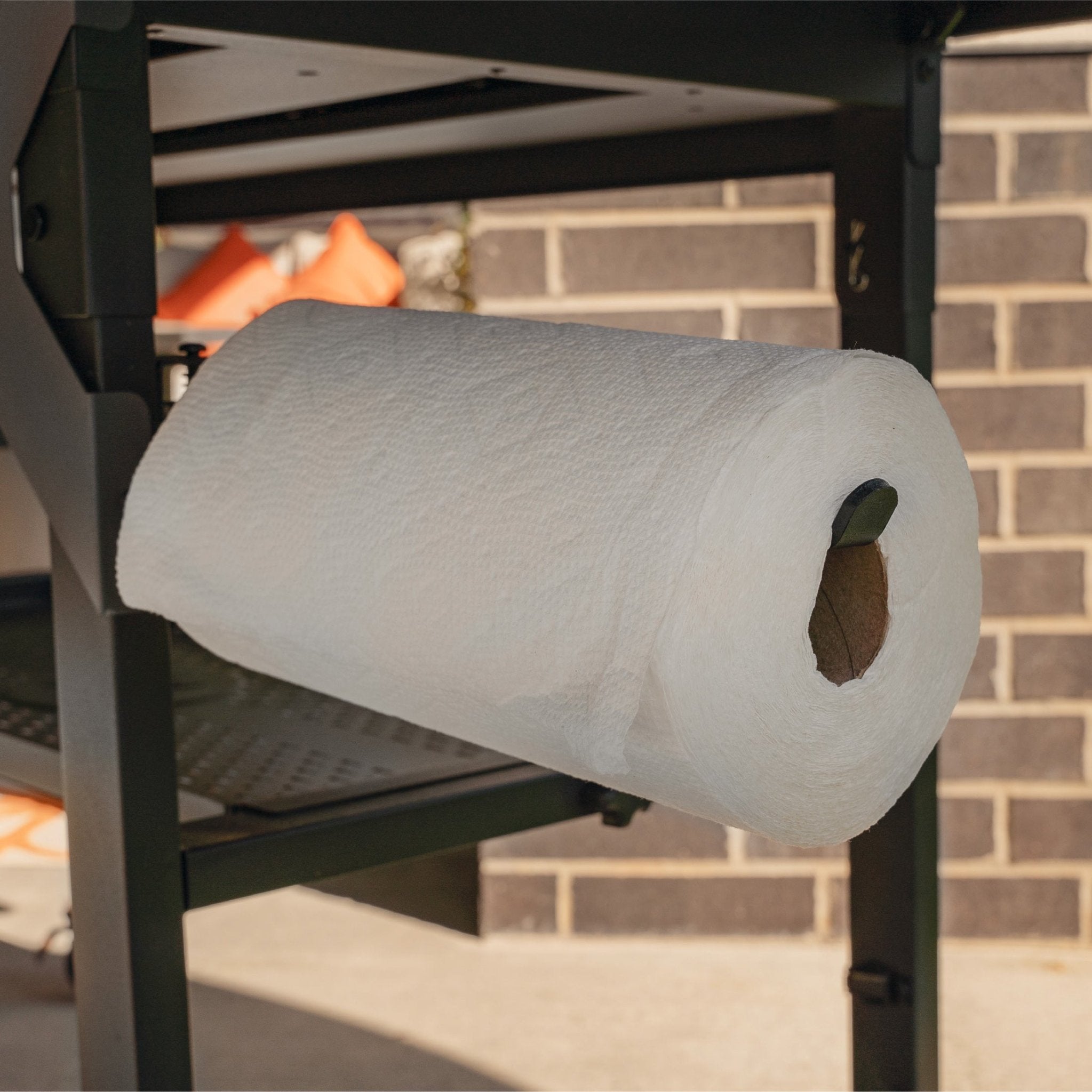 The paper towel provides easy cleanup.