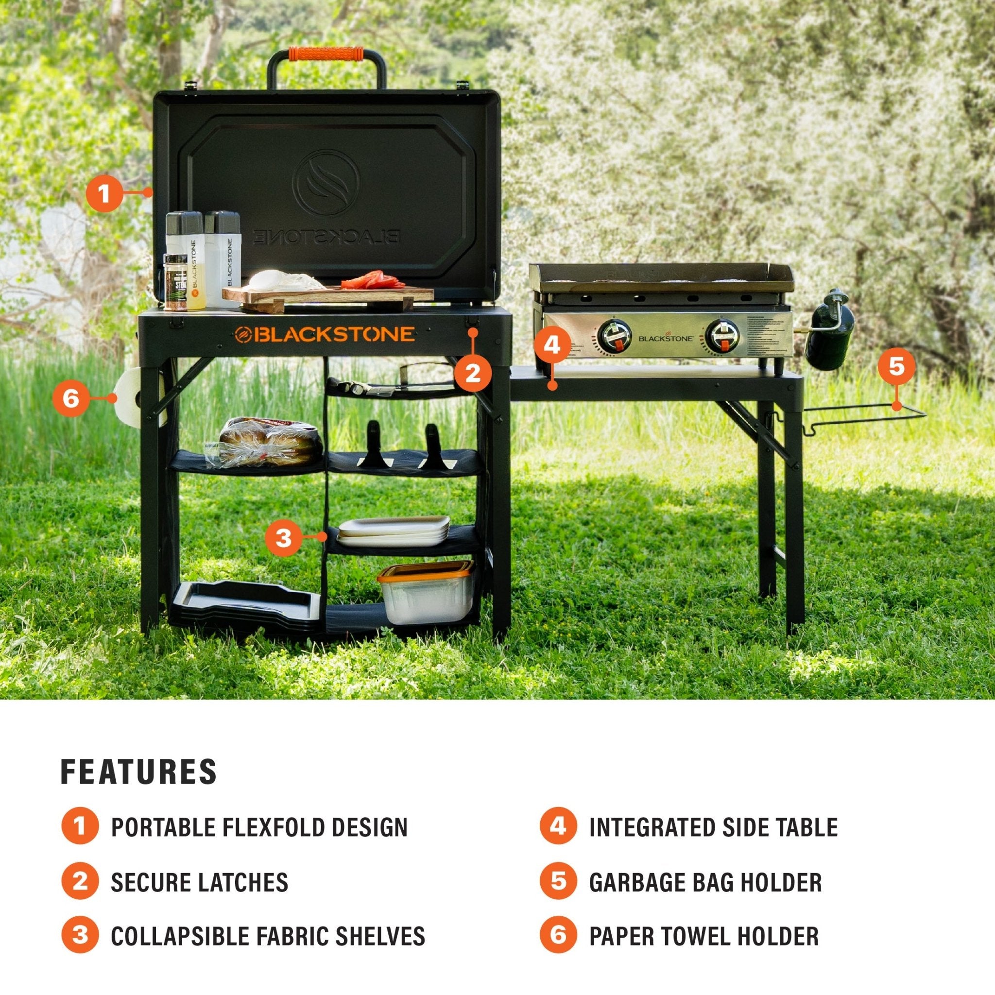 On The Go Serve and Store Prep Cart - Blackstone Products