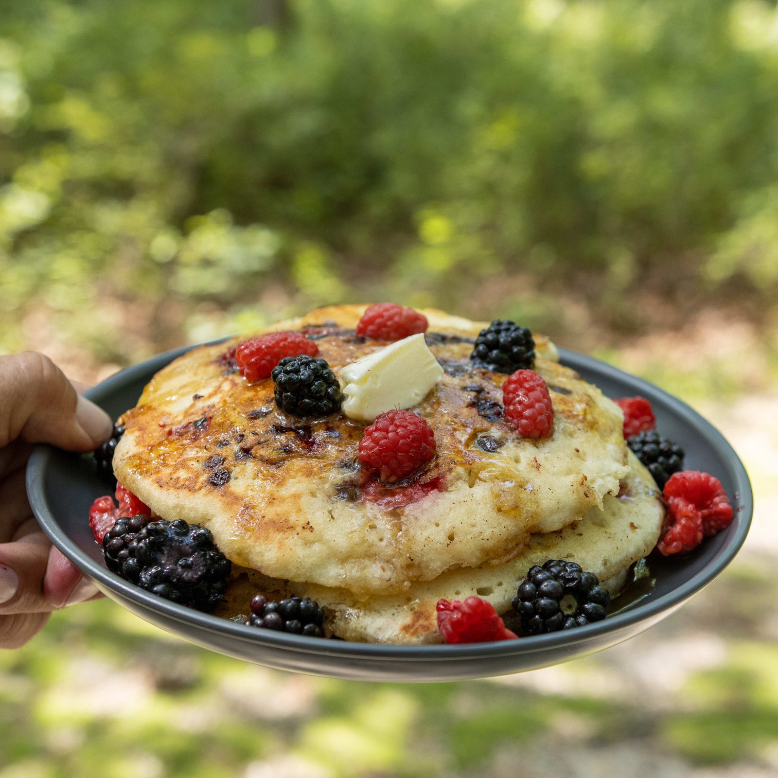 Double Berry & Chocolate Chip Pancakes