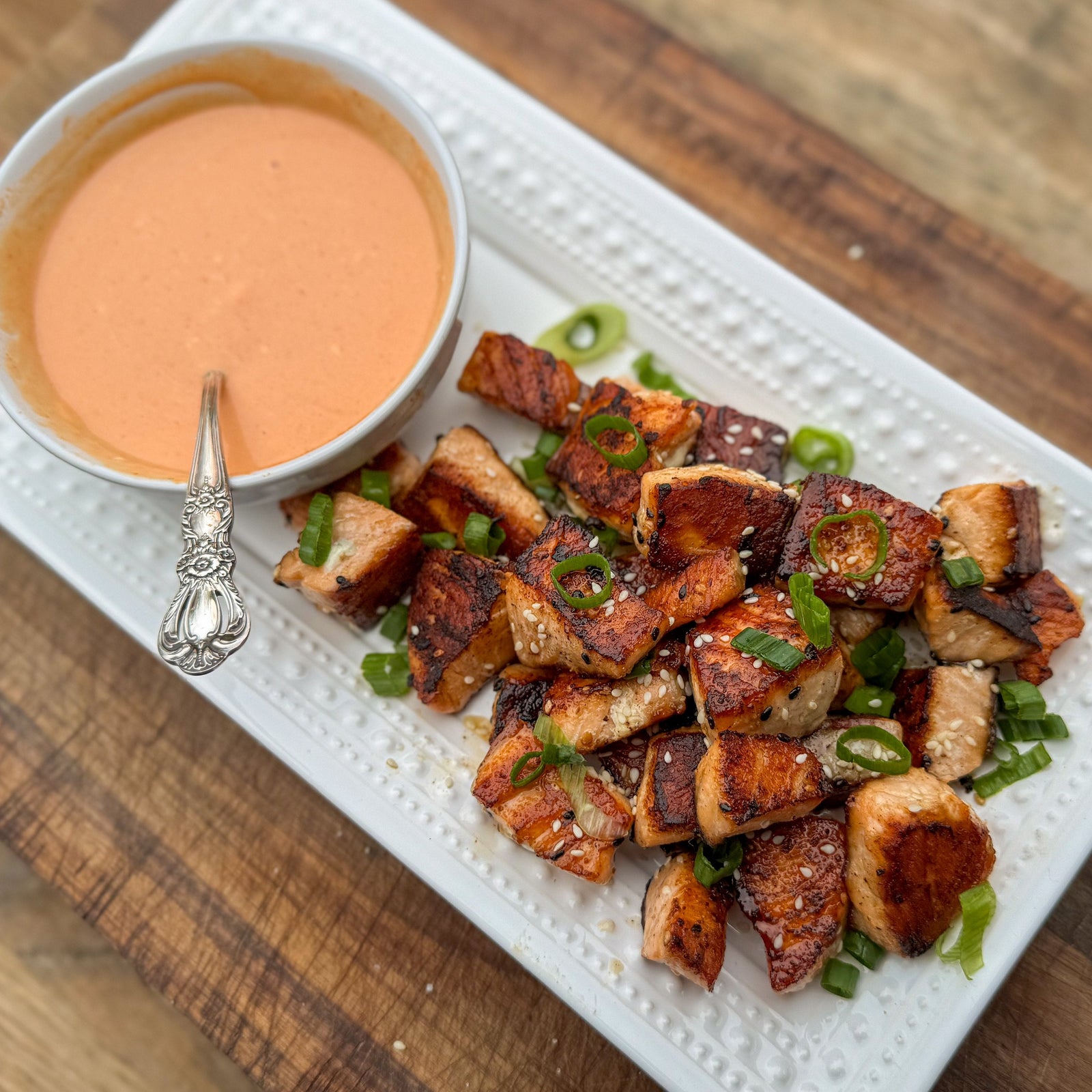Crispy Bang Bang Salmon Bites