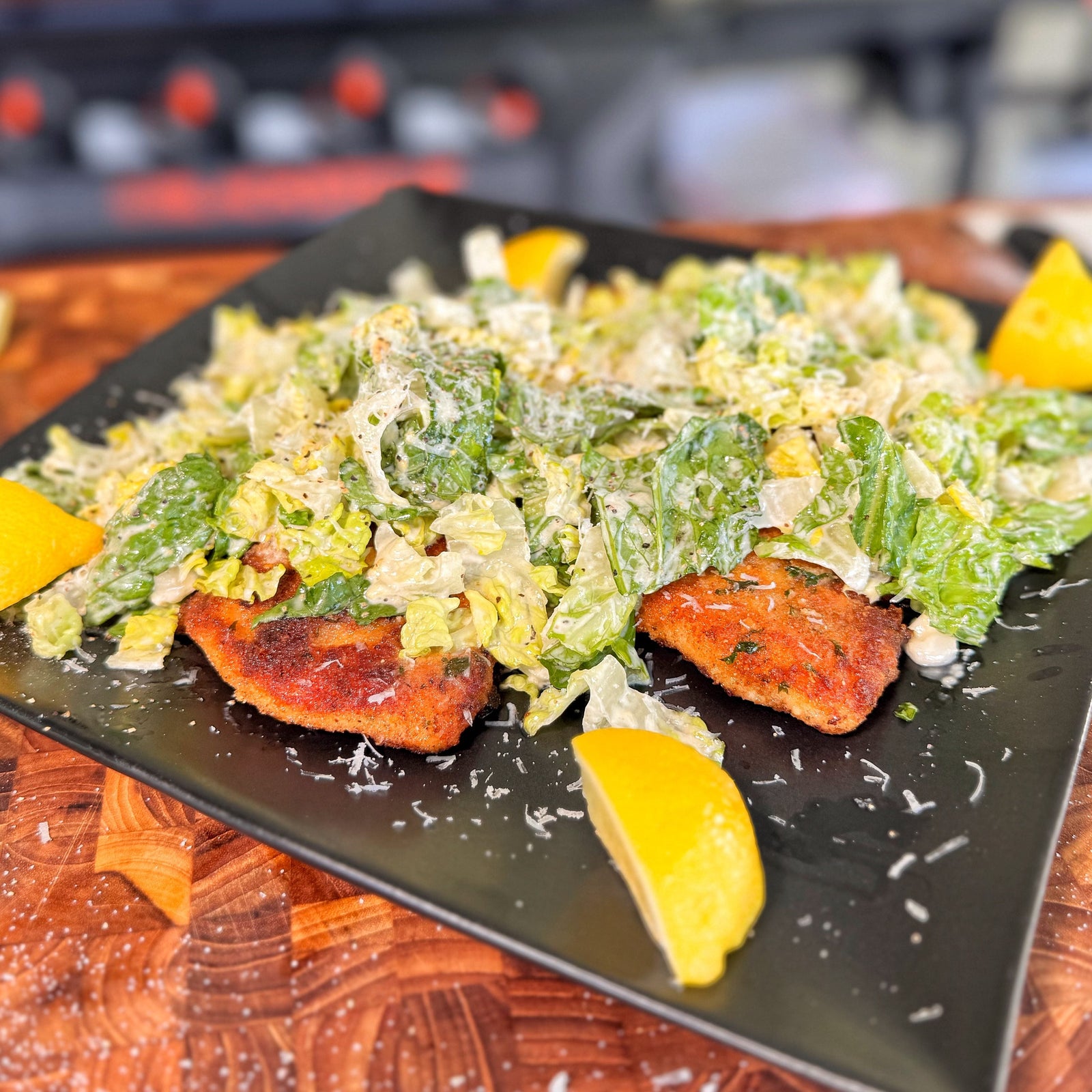 Chicken Cutlet Caesar Salad