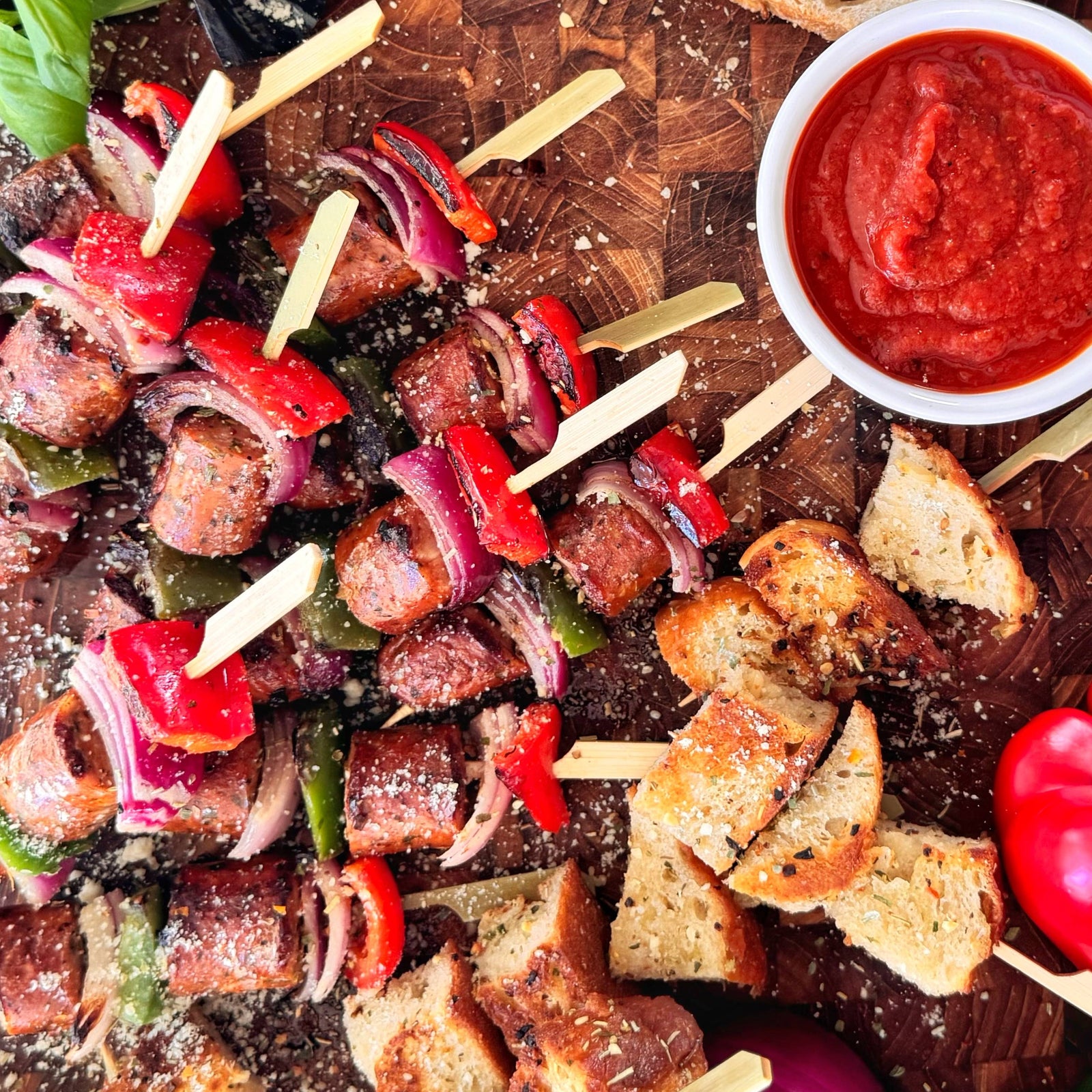 Sausage, Pepper & Onion Kabobs