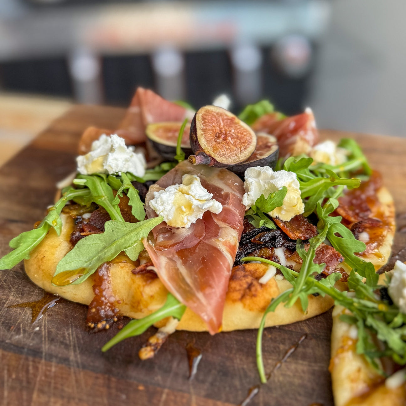 Fig Jam, Prosciutto & Bacon Flatbreads
