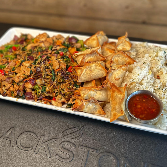 Crab Rangoons and Chicken Stir-Fry