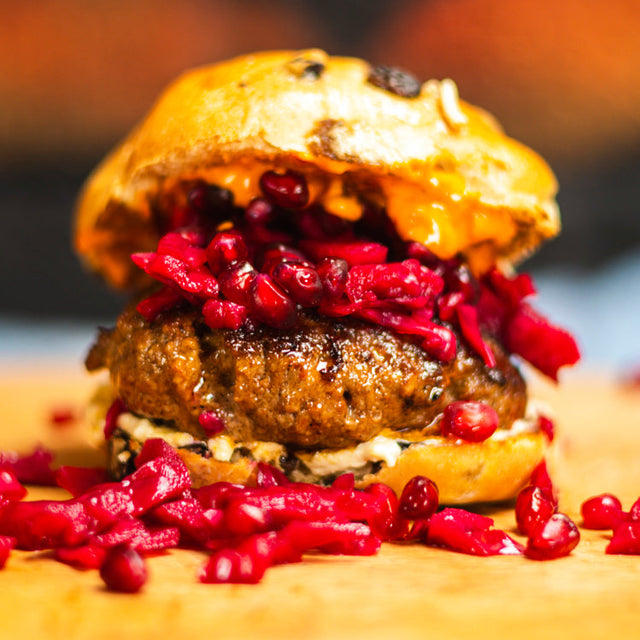 Spiced Lamb & Harissa Easter Burger
