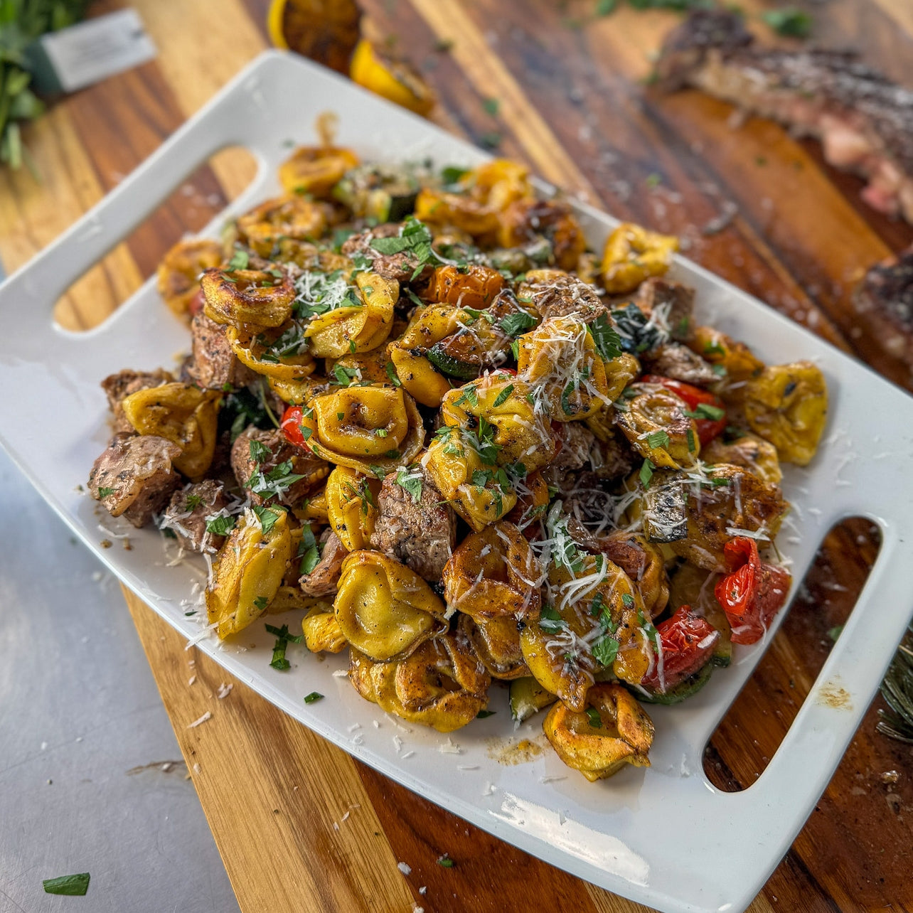 Garlic Butter Steak Tortellini