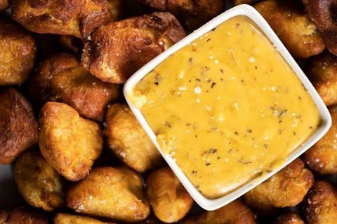 Air-Fried Pretzel Bites With Herb Cheese Sauce