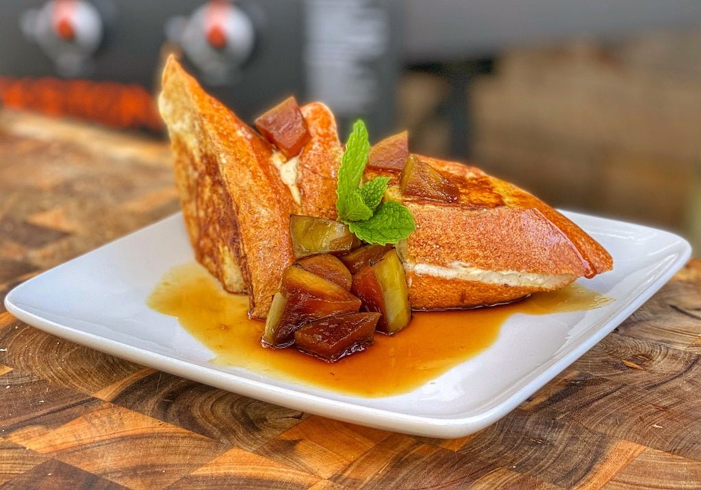 Apple Stuffed French Toast with Bourbon Caramel Sauce - Blackstone Products