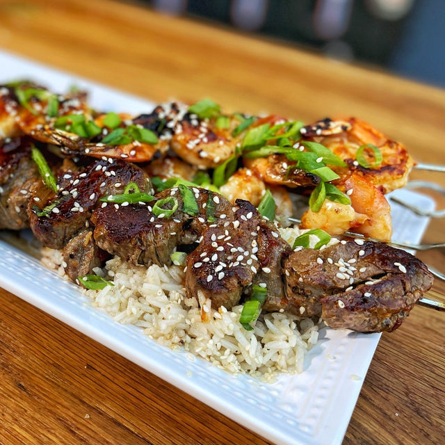 Asian Style Shrimp & Steak Skewers - Blackstone Products