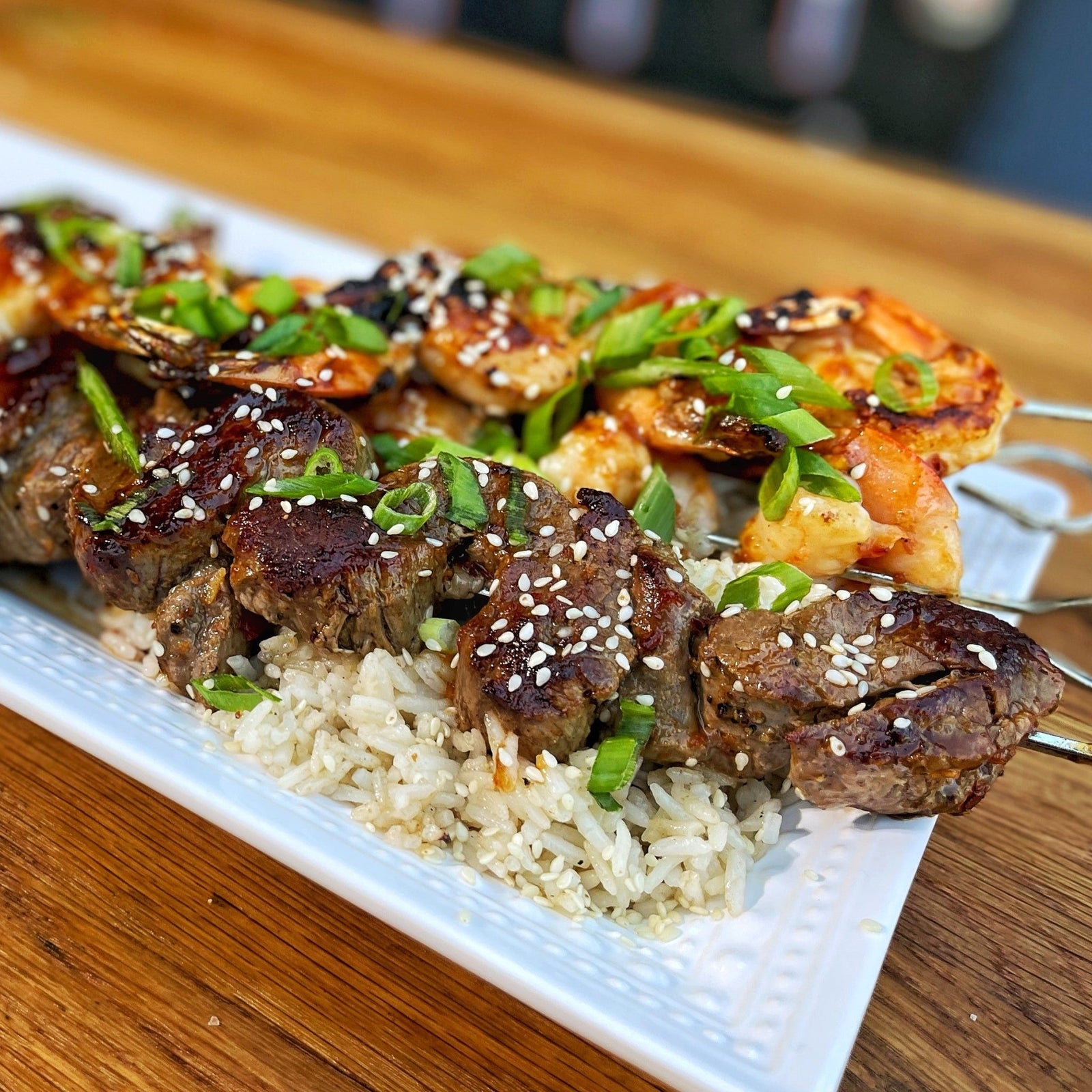 Asian Style Shrimp & Steak Skewers - Blackstone Products