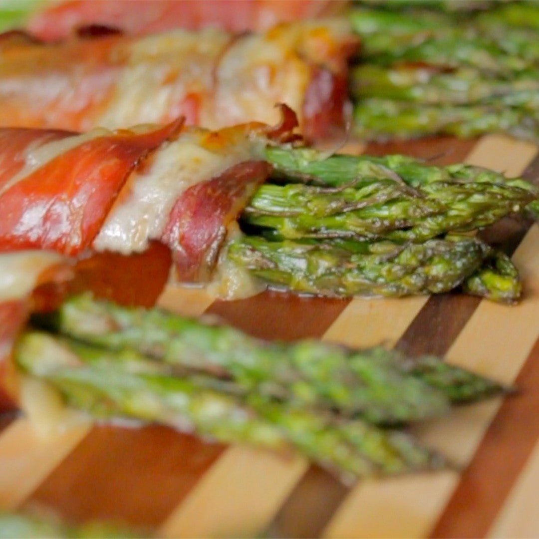 Asparagus Wrapped with Speck and Provolone - Blackstone Products