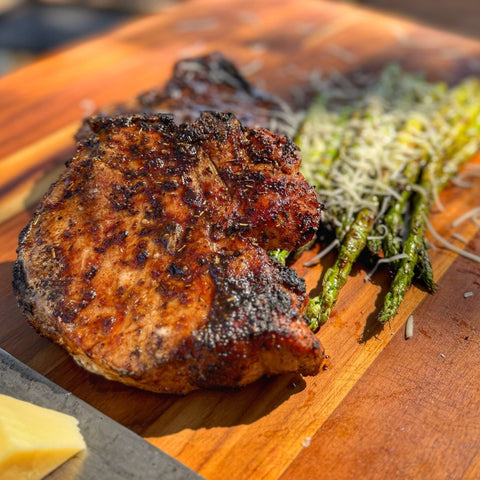 Balsamic Glazed Pork Chops with Asparagus