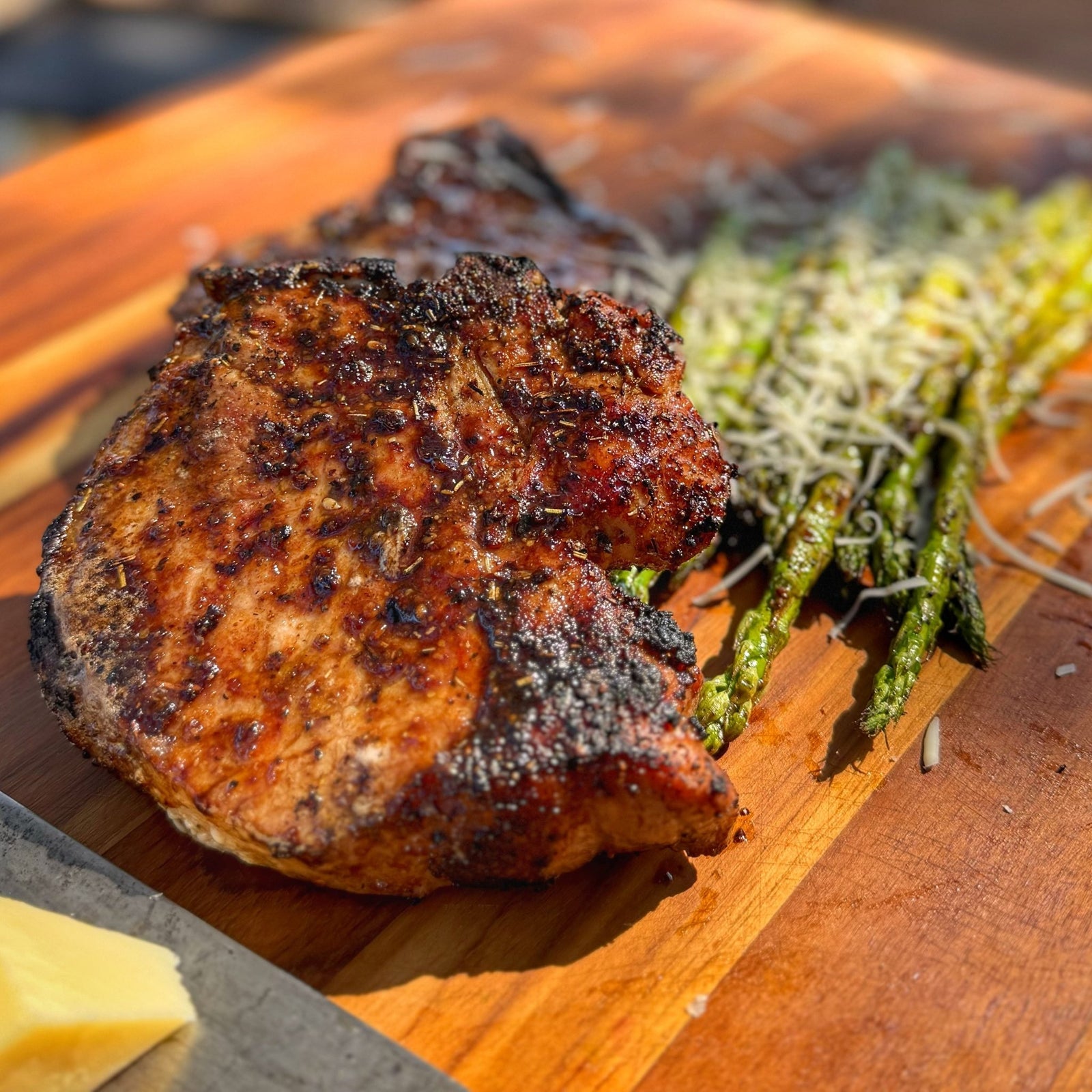 Balsamic Glazed Pork Chops with Asparagus - Blackstone Products