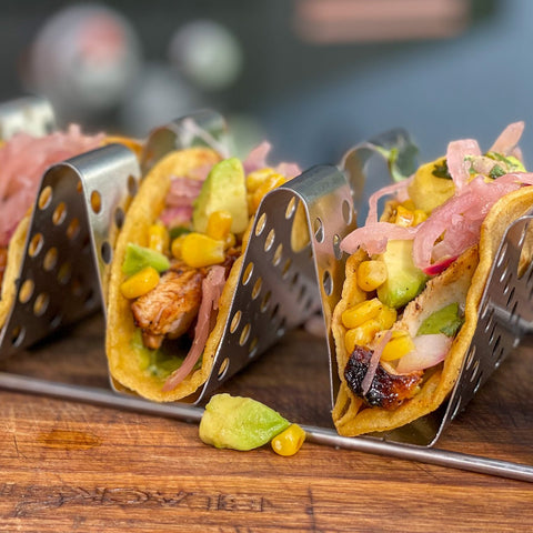BBQ Chicken Tacos with Corn Salsa