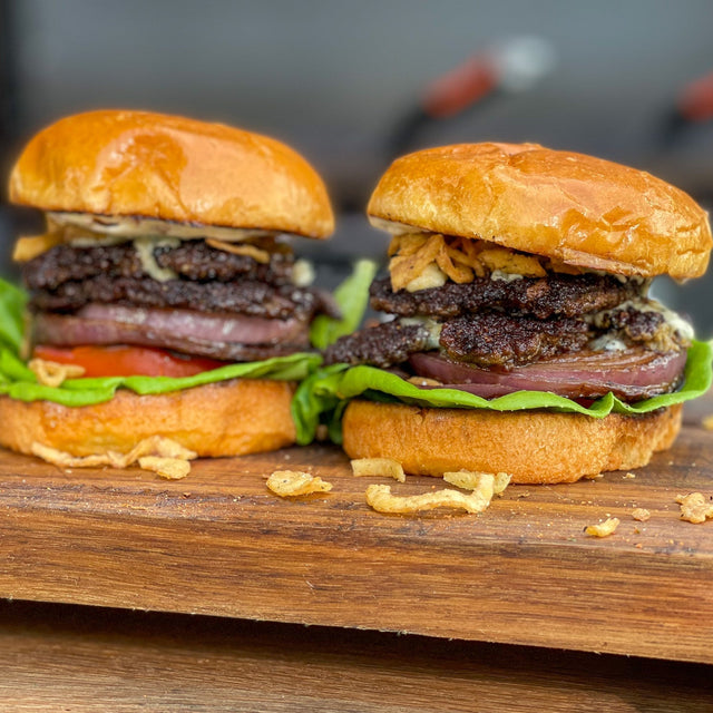 Black and Bleu Double Smashburgers - Blackstone Products