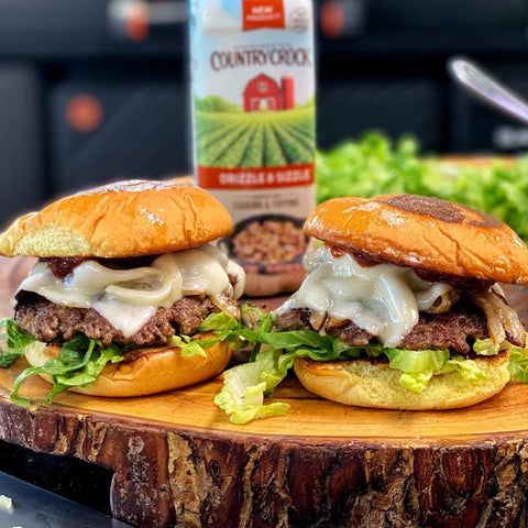 Black Cherry BBQ Mushroom Swiss Burger