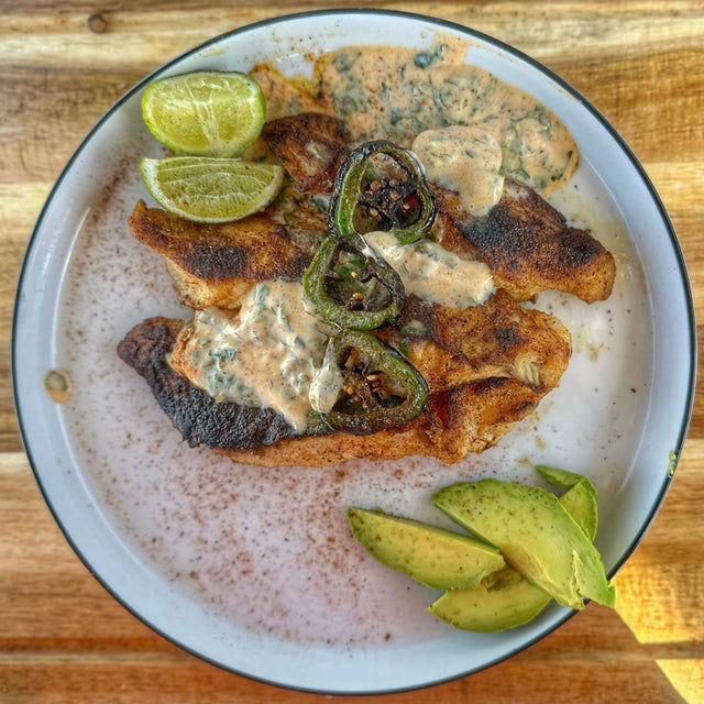 Blackened Fish with Cilantro Lime Crema - Blackstone Products
