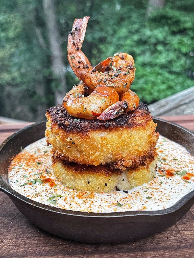 Blackened Shrimp and Grit Cakes - Blackstone Products