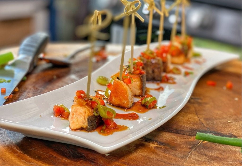 Bourbon Glazed Salmon Bites - Blackstone Products