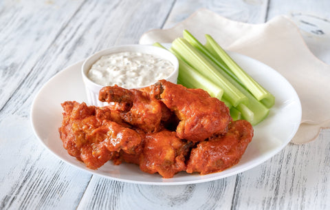 Buffalo Chicken Wings with Blue Cheese Dipping Sauce