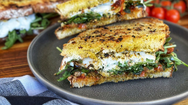 Burrata Caprese Sandwich with Roasted Tomatoes - Blackstone Products