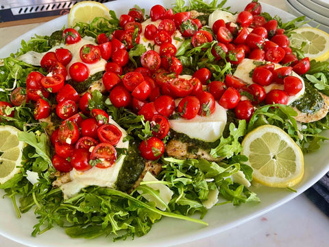 Caprese Chicken with Marinated Tomatoes