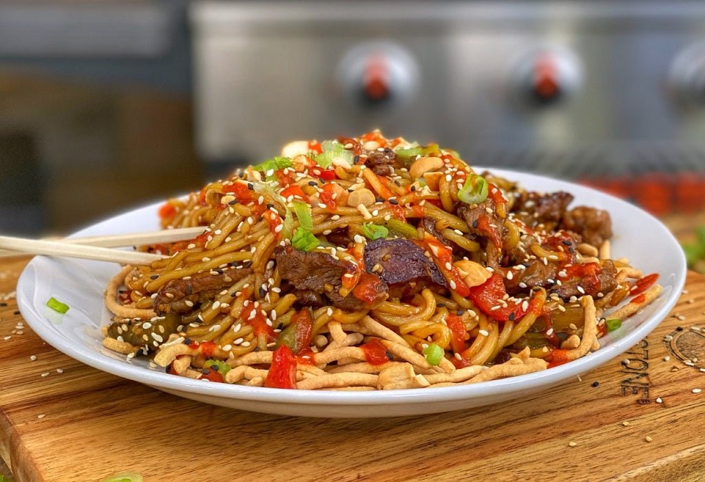 Cashew Peppered Beef Lo Mein - Blackstone Products