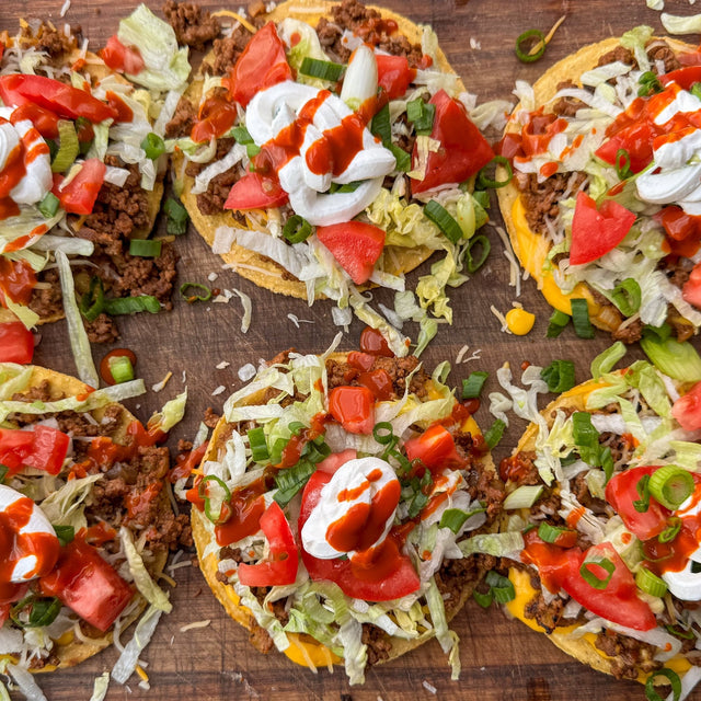 Cheesy Beef Tostadas - Blackstone Products
