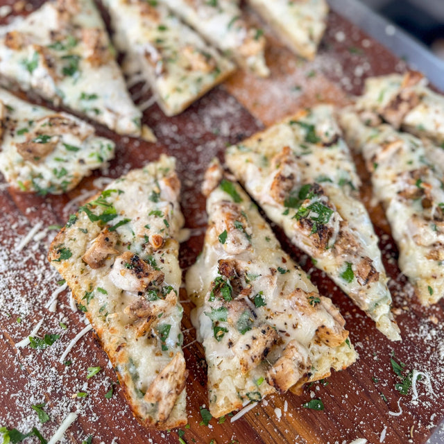 Chicken Alfredo Garlic Bread - Blackstone Products