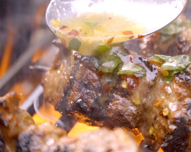 Chili-Mojo Steak Kebabs - Blackstone Products