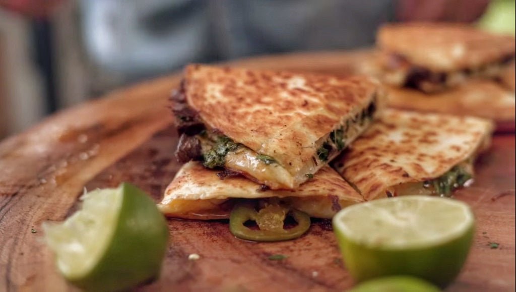 Chimichurri Skirt Steak Quesadillas with Pineapple Pickled Jalapeno Peppers - Blackstone Products