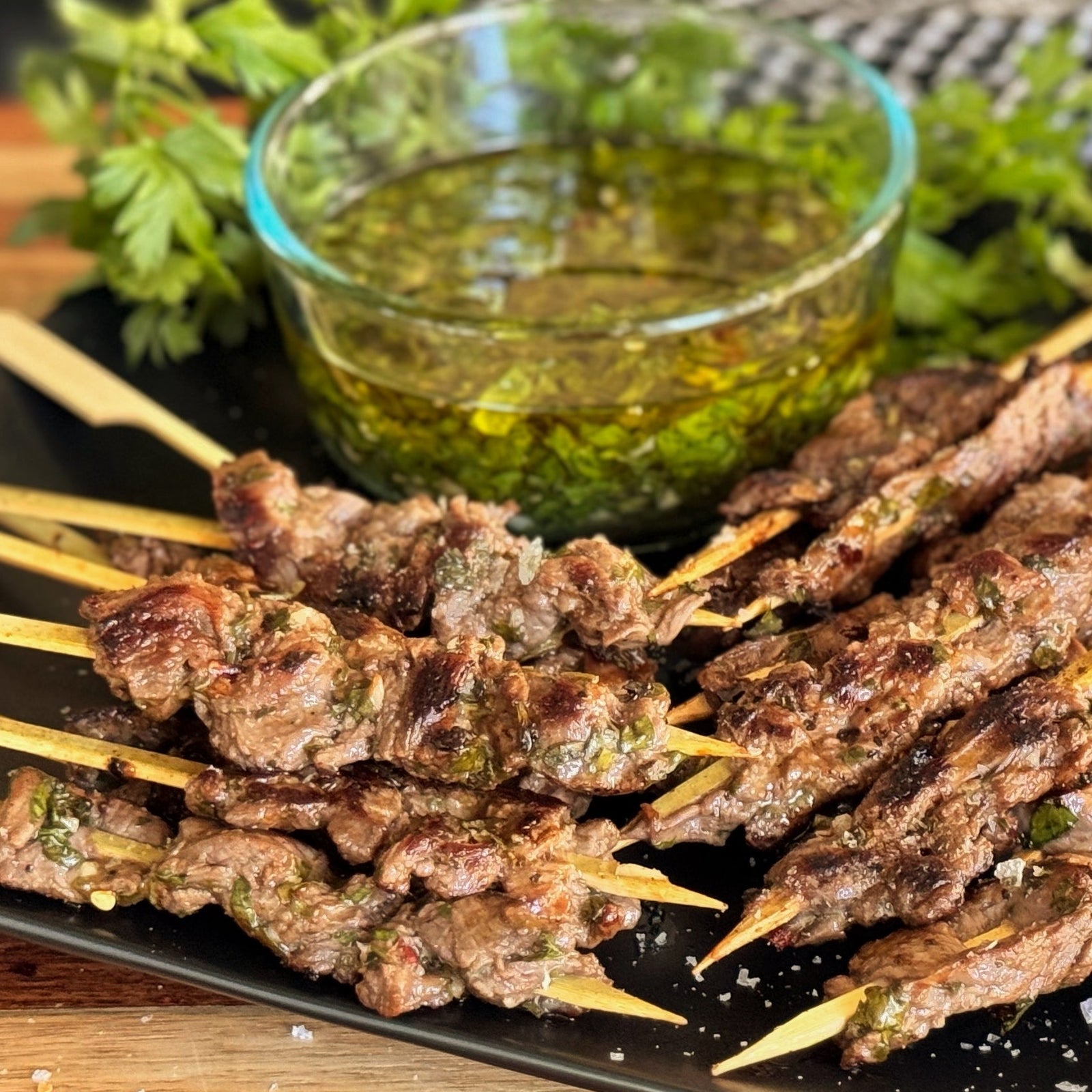 Chimichurri Skirt Steak Skewers - Blackstone Products
