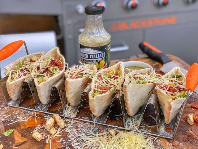 CJ’s Bacon and Chicken Caesar Pita Pockets - Blackstone Products