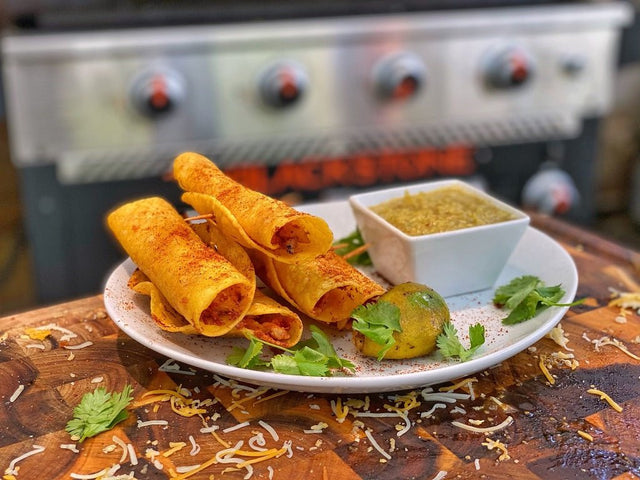 CJ's Chicken Flautas with Griddled Salsa Verde - Blackstone Products