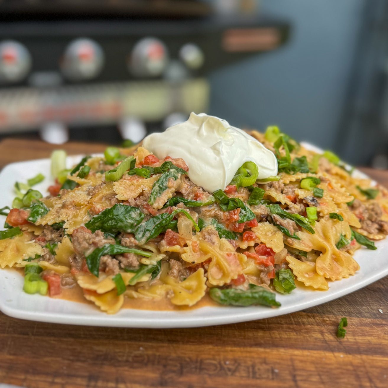 Creamy Parmesan Beef Pasta - Blackstone Products