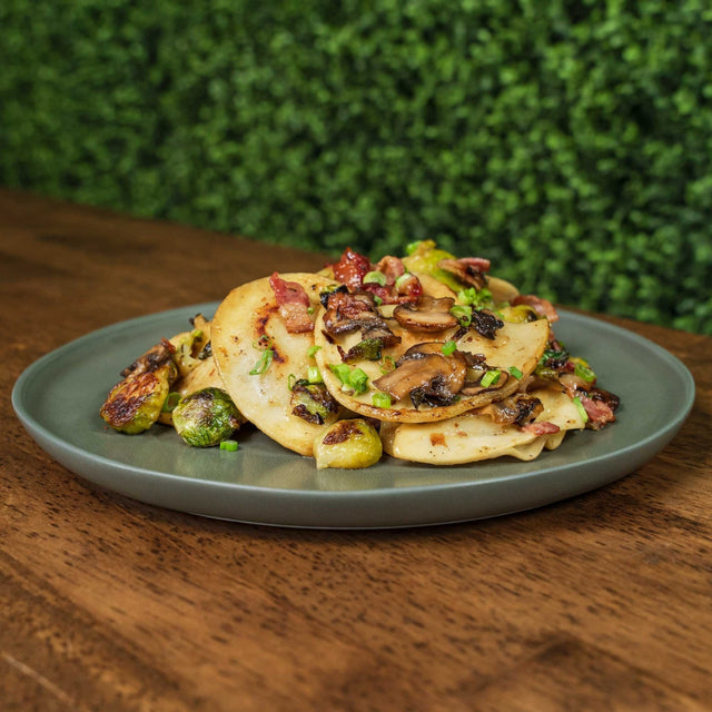 Feed 4 for $20 Bacon Brussels Sprouts Pierogis - Blackstone Products