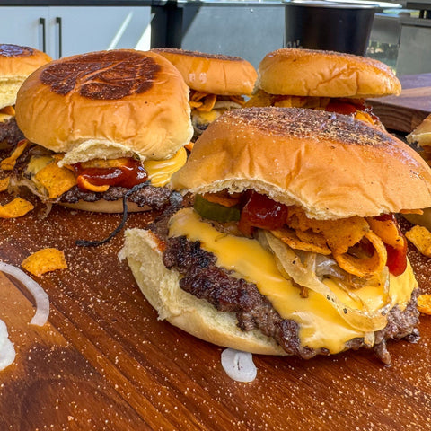 Frito Bandito Smash Burger with Homemade BBQ Sauce