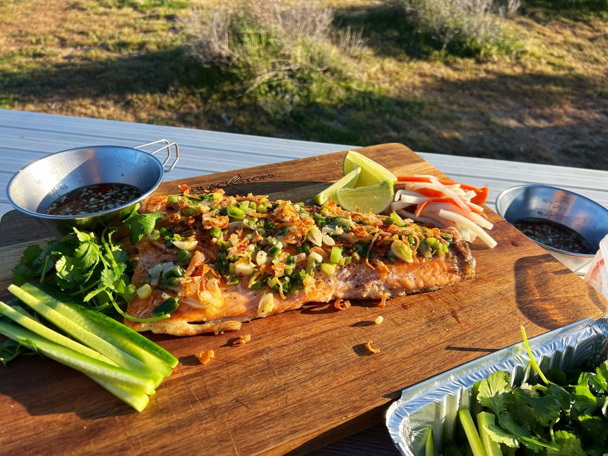 Garlic and Scallion Salmon Spring Rolls - Blackstone Products