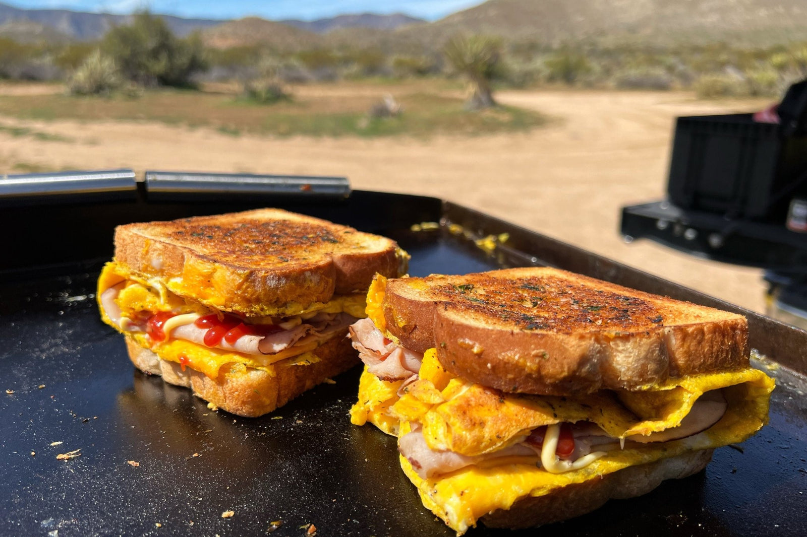 Garlic Bread Ham and Cheese Breakfast Sandwich - Blackstone Products