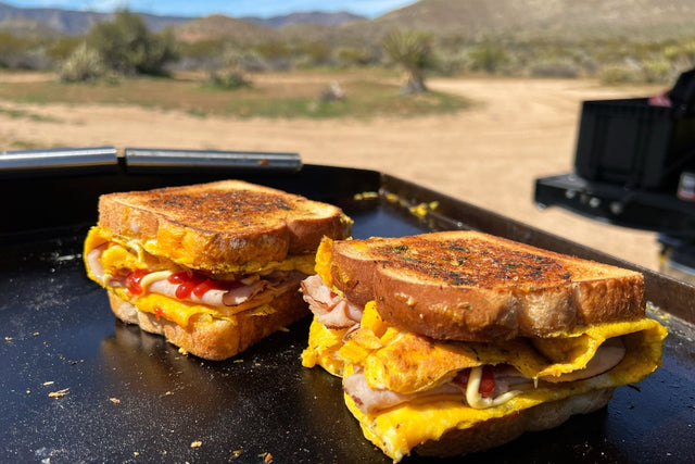Garlic Bread Ham and Cheese Breakfast Sandwich - Blackstone Products