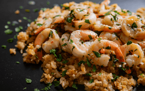 Garlic Shrimp with Ponzu Rice