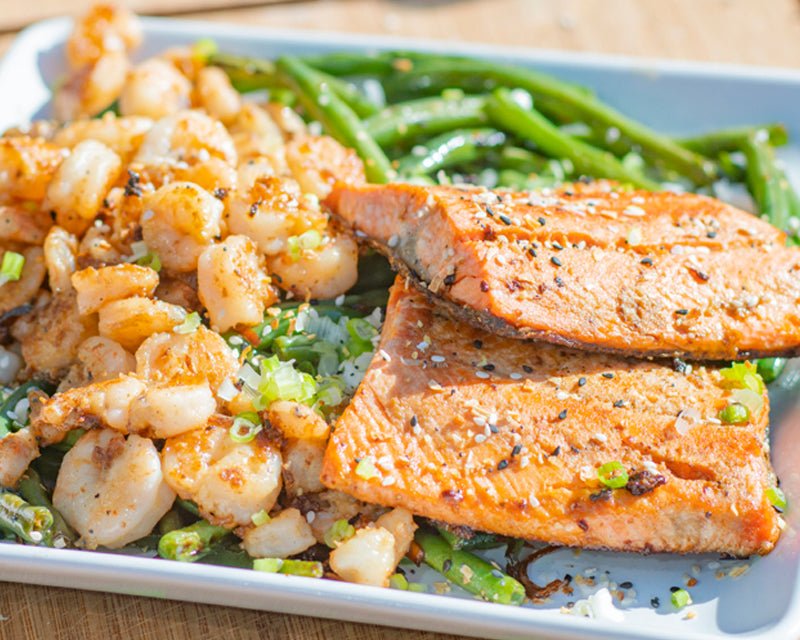 Ginger &amp; Soy Glazed Salmon with Asian Green Beans - Blackstone Products