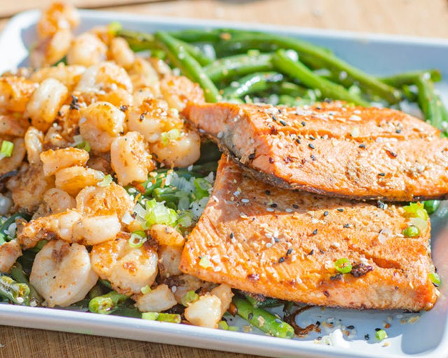 Ginger &amp; Soy Glazed Salmon with Asian Green Beans - Blackstone Products