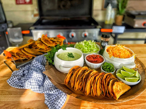Grandma's Fried Tacos with Creamy Avocado Sauce