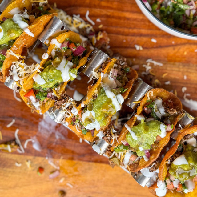 Green Chile Beef Tacos with Homemade Hard Shells - Blackstone Products