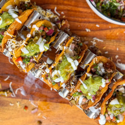 Green Chile Beef Tacos with Homemade Hard Shells