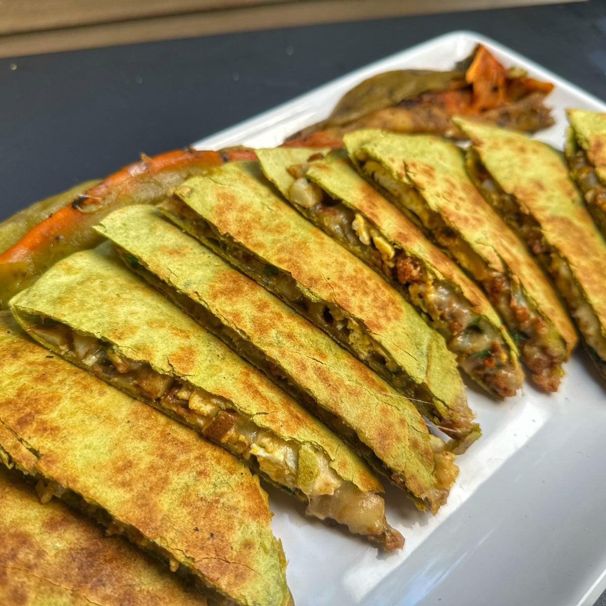 Green Chile Chorizo Quesadillas - Blackstone Products