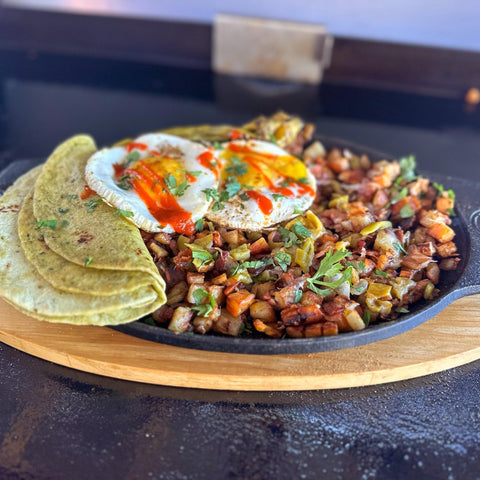 Green Chile Hash Breakfast Skillet