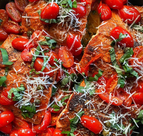 Griddle-Seared Salmon with Tomatoes & Capers